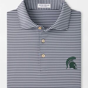 Peter Millar Navy and White Striped Polo